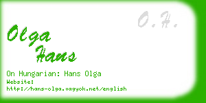 olga hans business card